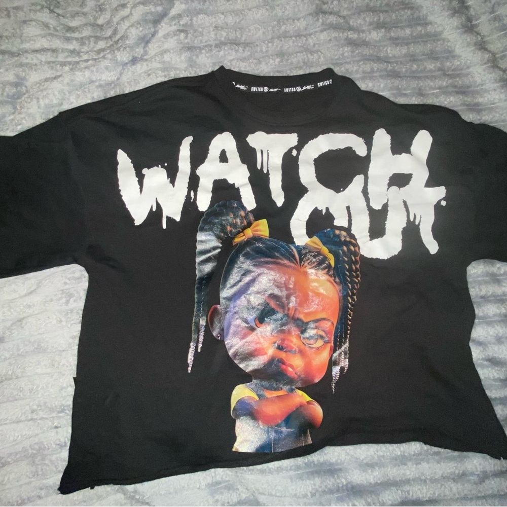 “Watch Out” Cropped Graphic Tee